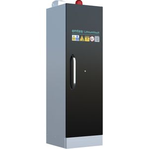 Lithiumkasten opslag- en oplaadruimte voor lithiumbatterijen  ,B:595,D:600,H:2150mm zwart. 340ltr Laadvermogen (kg): 240.
