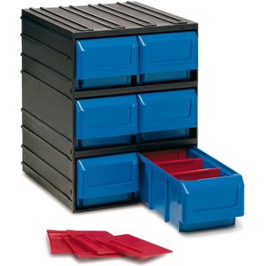 Assortimentskasten met 6 laden  L:245,B:291,H:321mm zwart