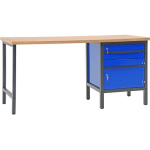 Werktafel, werkbank met 1 lade en 1 kast, 200 cm.