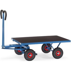 Industrie aanhanger Fetra handtrekwagen platform L:1545,B:800,H:1130mm blauw Laadvermogen (kg): 700.
