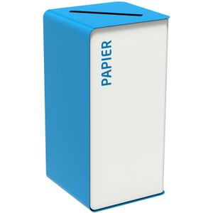 Afvalbak metalen afvalbak sorteerinstallatie L:380,B:380,H:760mm blauw. 40ltr