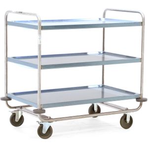 Gebruikte RVS wagens etagewagen / serveerwagen L:1100,B:700,H:1000mm aluzilver Laadvermogen (kg): 200.
