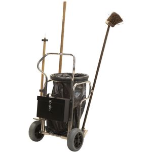Schoonmaakkarren aluminium schoonmaakwagen met 2 lekvrije banden L:650,B:646,H:1115mm. 100ltr Laadvermogen (kg): 75.