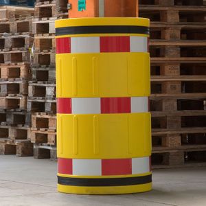 Beschermbeugels Veiligheid en markering, aanrijbeveiliging pilaarbescherming Ã¸ 620 mm, voor pilaren 210x210 mm .