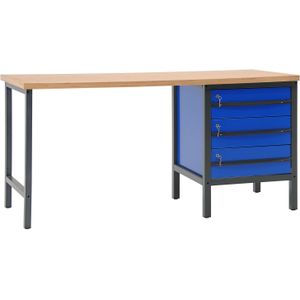 Werktafel, werkbank met 3 laden, 200 cm.