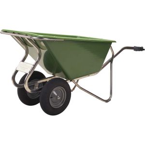 Landbouwkruiwagen met 2 luchtbanden  L:1600,B:680,H:800mm groen. 160ltr Laadvermogen (kg): 250.