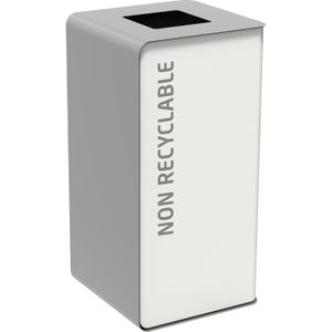 Afvalbak metalen afvalbak sorteerinstallatie L:380,B:380,H:760mm grijs. 40ltr