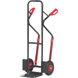 Stalen steekwagens Fetra vaste constructie met luchtbanden 260x85 mm  grijs Laadvermogen (kg): 300.