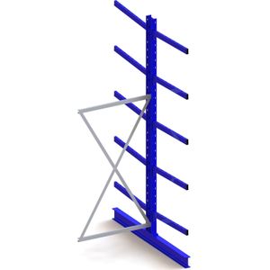 Draagarmstelling aanbouwsectie, dubbelzijdig ,B:1000,D:800,H:3000mm blauw