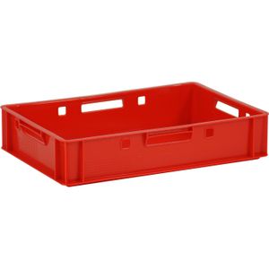 Vleeskratten E1 vleeskrat met open handgrepen L:600,B:400,H:125mm rood. 25ltr Laadvermogen (kg): 20.
