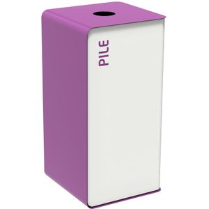 Afvalbak metalen afvalbak sorteerinstallatie L:380,B:380,H:760mm paars. 40ltr