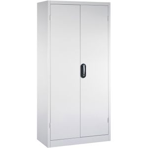 Materiaalkasten met 2 draaideuren, 4 etages en 3 laden ,B:930,D:600,H:1950mm grijs