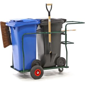 Gebruikte schoonmaakkarren bezemwagen compleet met toebehoren