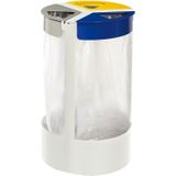 Afvalzak houder met 3 compartimenten op voet L:545,B:450,H:890mm wit. 135ltr