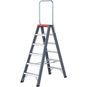 Trappen industrietrap dubbelzijdig, 2x6 treden