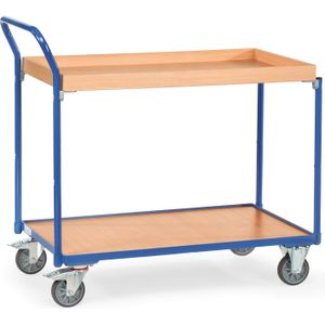 Tafelwagen Fetra lichte tafelwagen laadvlak met opstaande rand L:980,B:500,H:1020mm blauw Laadvermogen (kg): 300.