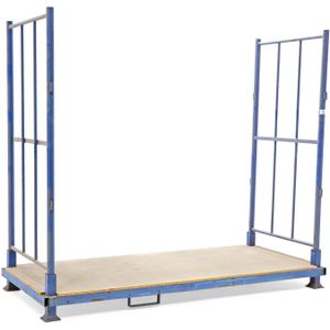 Gebruikte Vaste constructie stapelrack inklapbare constructie stapelbaar uitneembare zijwand L:2300,B:1000,H:2000mm blauw