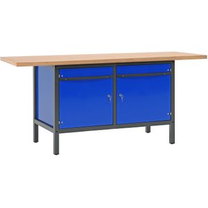 Werktafel, werkbank met 2 kasten, 200 cm.