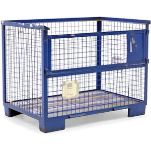 Gebruikte Gaascontainer vaste constructie 1 klep aan 1 lange zijde L:1240,B:830,H:970mm blauw. 660ltr