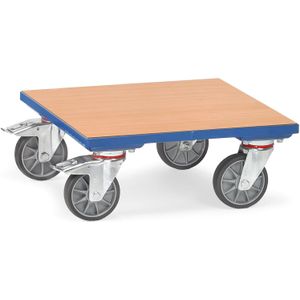 Onderwagen rolplateau houten laadvlak L:600,B:600,H:199mm blauw Laadvermogen (kg): 400.