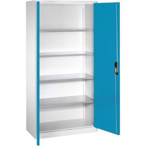 Bakkenkasten met 2 draaideuren en 4 etages ,B:1000,D:420,H:1980mm grijs