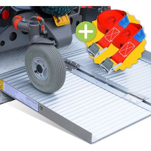 Oprijplaten oprijplaat aluminium opvouwbaar 90 cm met 2 gratis spanbanden