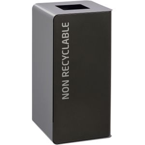 Afvalbak metalen afvalbak sorteerinstallatie L:380,B:380,H:760mm grijs. 40ltr