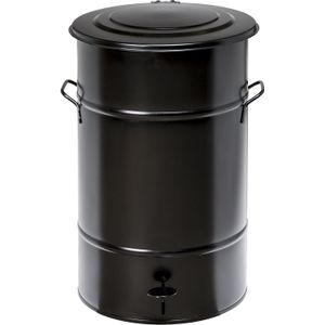 Afvalbak metalen afvalbak met deksel op pedaalframe L:415,B:415,H:630mm zink. 70ltr