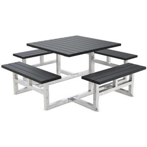 Picknicktafels voor 8 personen L:2030,B:2030,H:720mm zwart