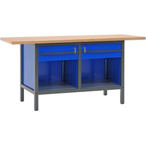 Werktafel, werkbank met 2 laden, 200 cm.