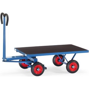 Industrie aanhanger Fetra handtrekwagen platform L:1545,B:800,H:1125mm blauw Laadvermogen (kg): 700.