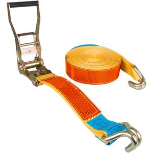 Spanbanden spanband 2-delig 50 mm polyester 5000 kg reflecterend L:10000,B:50,H:0mm oranje Laadvermogen (kg): 5000.