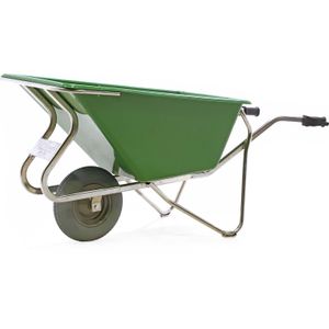 Landbouwkruiwagen met lekvrije band (opgeschuimd polyurethaan)  L:1600,B:680,H:800mm groen. 160ltr Laadvermogen (kg): 250.