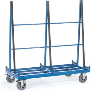 Glas/platencontainer glas/platenwagen dubbelzijdige belading L:1200,B:800,H:1810mm blauw Laadvermogen (kg): 1200.