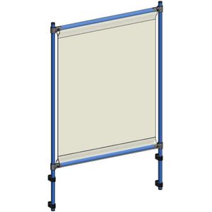 Tafelwagen toebehoren Fetra aanbouwset spat preventiescherm L:910,B:49,H:1410mm blauw