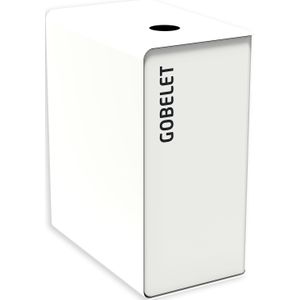 Afvalbak metalen afvalbak sorteerinstallatie L:620,B:360,H:760mm wit. 65ltr