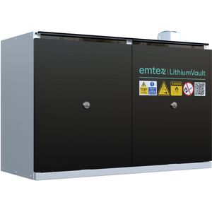 Lithiumkasten opslag- en oplaadruimte voor lithiumbatterijen  ,B:1090,D:520,H:720mm zwart. 202ltr Laadvermogen (kg): 40.