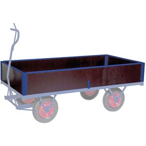 Industrie aanhanger toebehoren 4 houten wanden L:2500,B:1000,H:540mm blauw