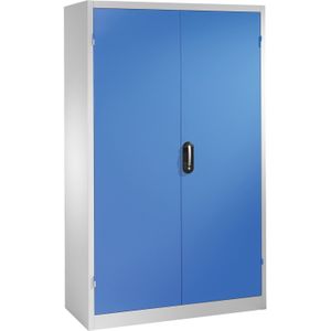 Materiaalkasten met 2 draaideuren, 3 etages en 3 laden ,B:1200,D:500,H:1950mm grijs