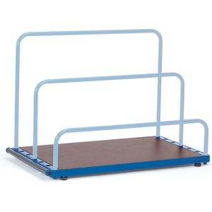 Glas/platencontainer platenstandaard op voeten ZONDER insteekbeugels L:1600,B:800,H:0mm blauw Laadvermogen (kg): 1200.