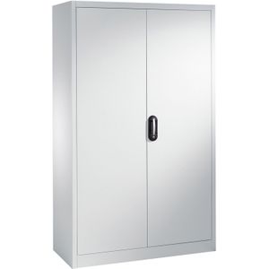 Materiaalkasten met 2 draaideuren en 4 etages ,B:1200,D:500,H:1950mm grijs Laadvermogen (kg): 70.