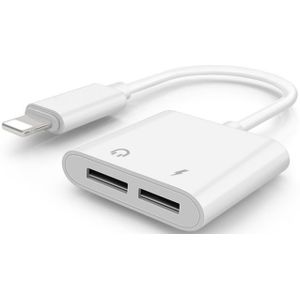 Lightning adapter splitter 2in1 Opladen + Audio