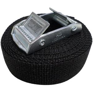 Spanband zwart 25 mm 2 meter met losse dubbele klemsluiting