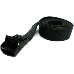 Spanband 25 mm zwart 2 meter met zwarte klemsluiting