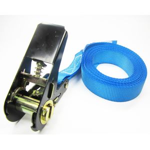 Spanband blauw 5 meter met ratel