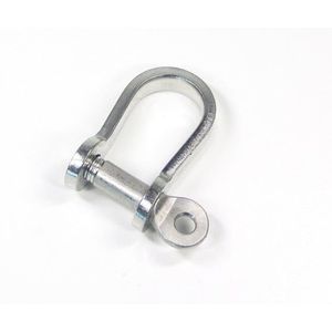 D-sluiting vlak pin met oog 6 mm RVS