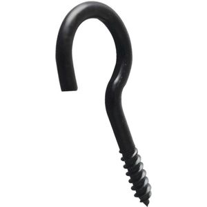 Schroefhaak zwart 40 mm