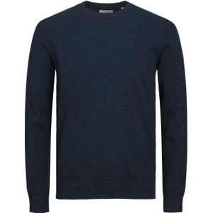 JACK & JONES ESSENTIALS Fijngebreide Trui JJEALBERT met All Over Print Donkerblauw