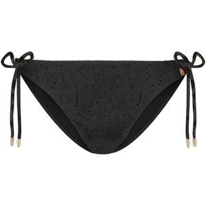 Beachlife Black Embroidery Mid-waist Bikinibroekje