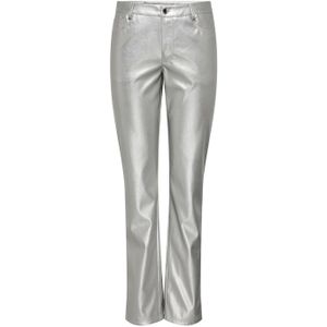 Only Jaci-lilo Mid Waist Metal Faux Leather